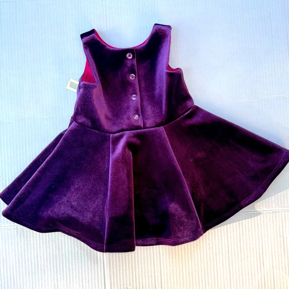 Girls Velvet Purple Twirl Dress